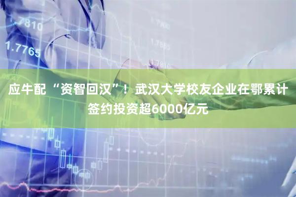 应牛配 “资智回汉”！武汉大学校友企业在鄂累计签约投资超6000亿元