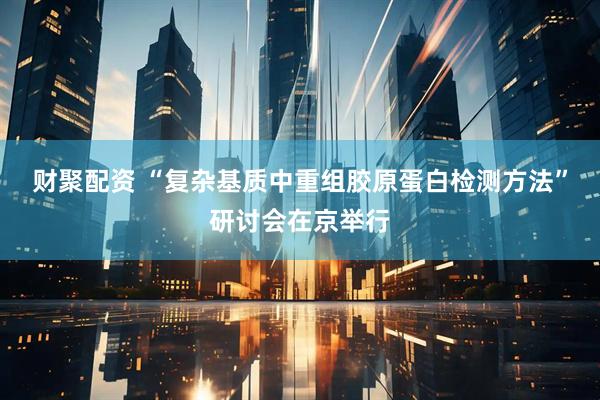 财聚配资 “复杂基质中重组胶原蛋白检测方法”研讨会在京举行